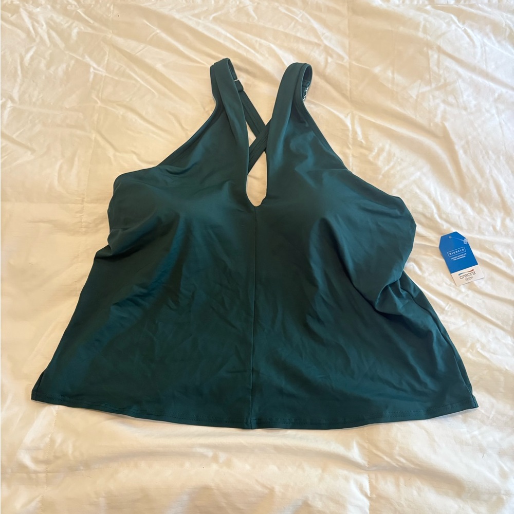 Lane Bryant Deep Balsam Criss Cross Halter Tankini Swimsuit